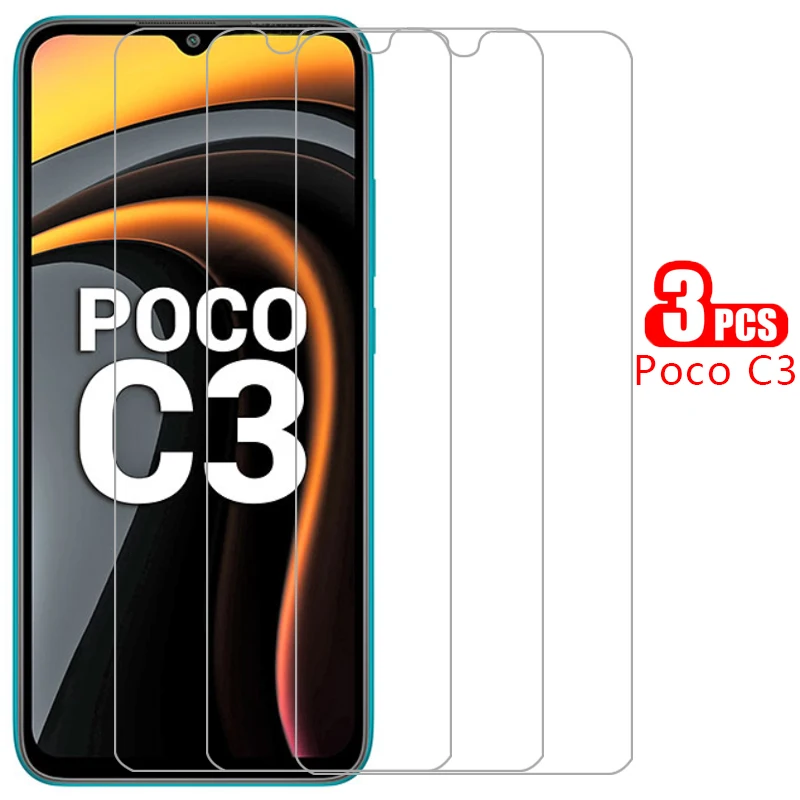 

protective tempered glass for xiaomi poco c3 screen protector on pococ3 c 3 3c 6.43 film ksiomi xiomi xiami xaomi xiaomei xiaome