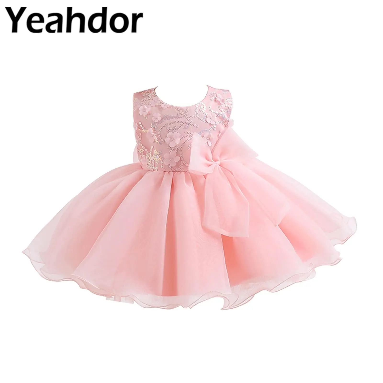 

Toddlers Girls Dress Sleeveless Tutu Princess Flower Girl Dress for Newborn Christening Gown Birthday Party Baby Baptism Dresses