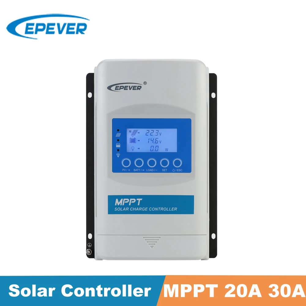 

EPever XTRA Series MPPT 30A Solar Charger Controller LCD Solar Panels Regulator 12V 24V and Support lead-acid and Li Batteries