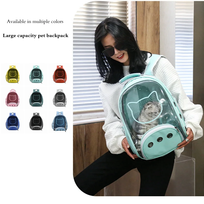 

High Capacity Pet Cat Bag Breathable Portable Carrier Bag Outdoor Travel Backpack For Kitten And Dog Transparent Space Backpack