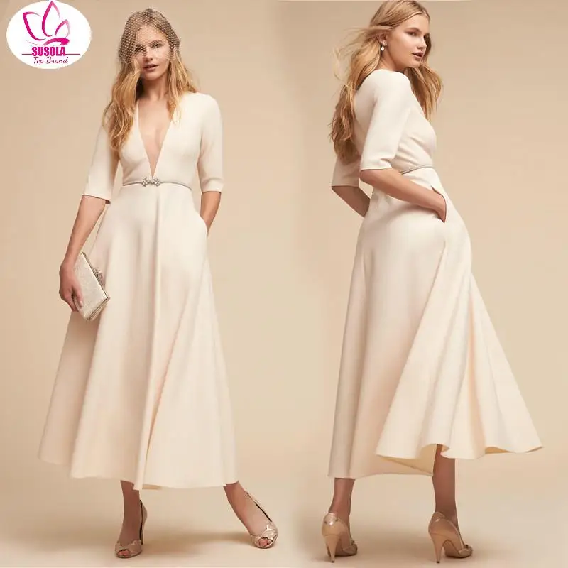 

Spring Summer Sexy Women Vestido White V-neck Ball Gown A Line Dress Mid-Calf Long Dress Women Hallow Out Party Dresses Vestidos