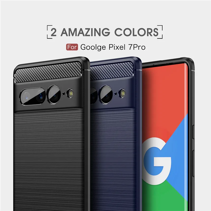

Carbon fiber brushed soft case For Google Pixel 7 pro silicone shockproof Heat dissipation cover For Pixel7 pro Accessories