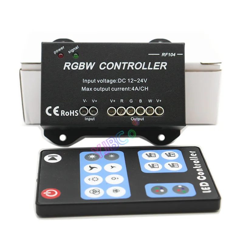 

RF104 RGBW RGB+W 4 Channel Led Strip Controller DC 12V-24V 4A*4CH Light tape Dimmer Controller for RGB RGBW Led Intelligent Lamp