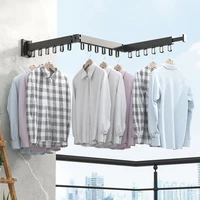 1 3 rod foldable clothes drying rack retractable wall mount towel quilt hanging hanger home bathroom movable laundry clothesline