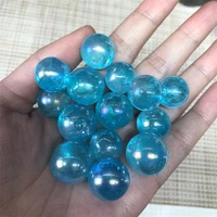 natural quartz crystal polished gem balls aura blue small spheres healing gemstones reiki feng shui home decoration