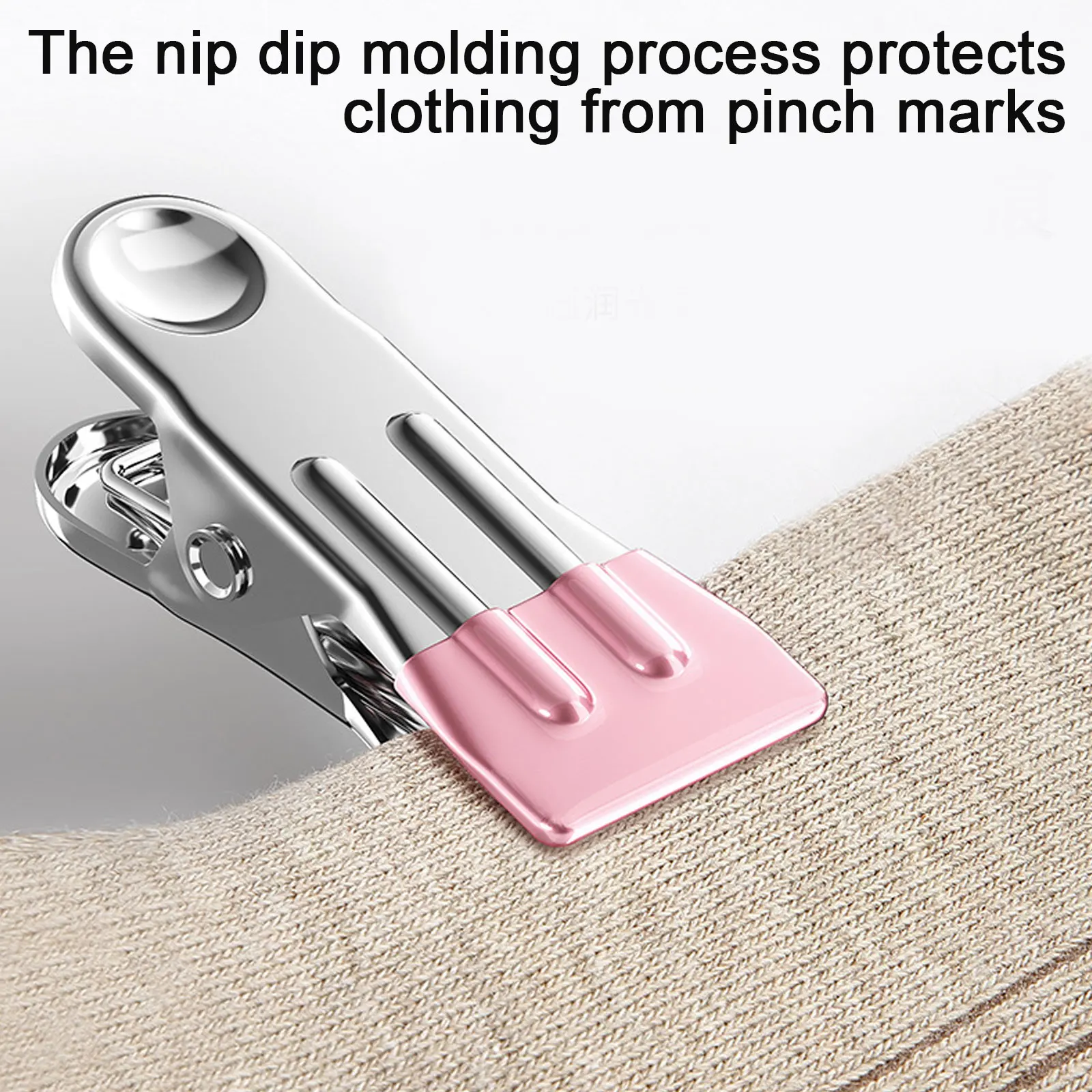 

8Pcs Stainless Steel Clothes Peg Household Multipurpose Sealing Clips Windproof Non Slip No Trace Fixed Clamp Airing Clothespin