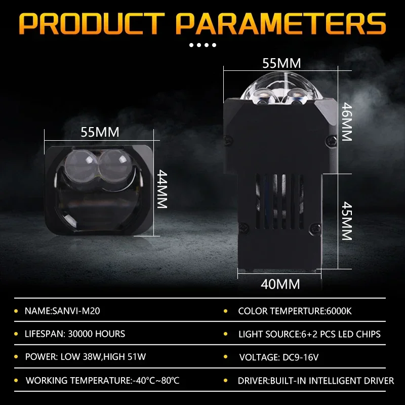 LKA 102W M20 Би светодиодный модуль Гиперболоидная линза 2 0 дюйма для автомобильных