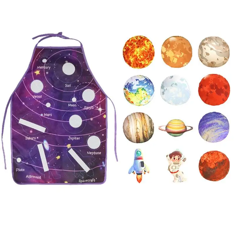 

Solar System Apron Outer Space Awareness 3D Planet Montessori Educational Tool Star Toy For Preschool Teaching Aid Kid Apron