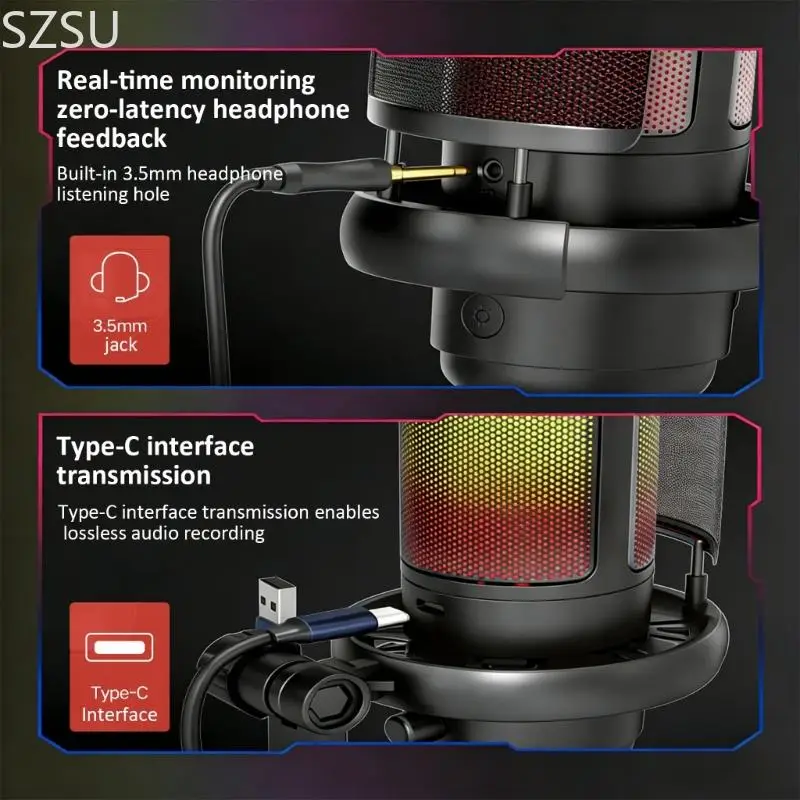 Фото SZSU Комплект кронштейнов USB-штанги с улучшенным шумоподавлением для потоковой передачи подкастов №5
