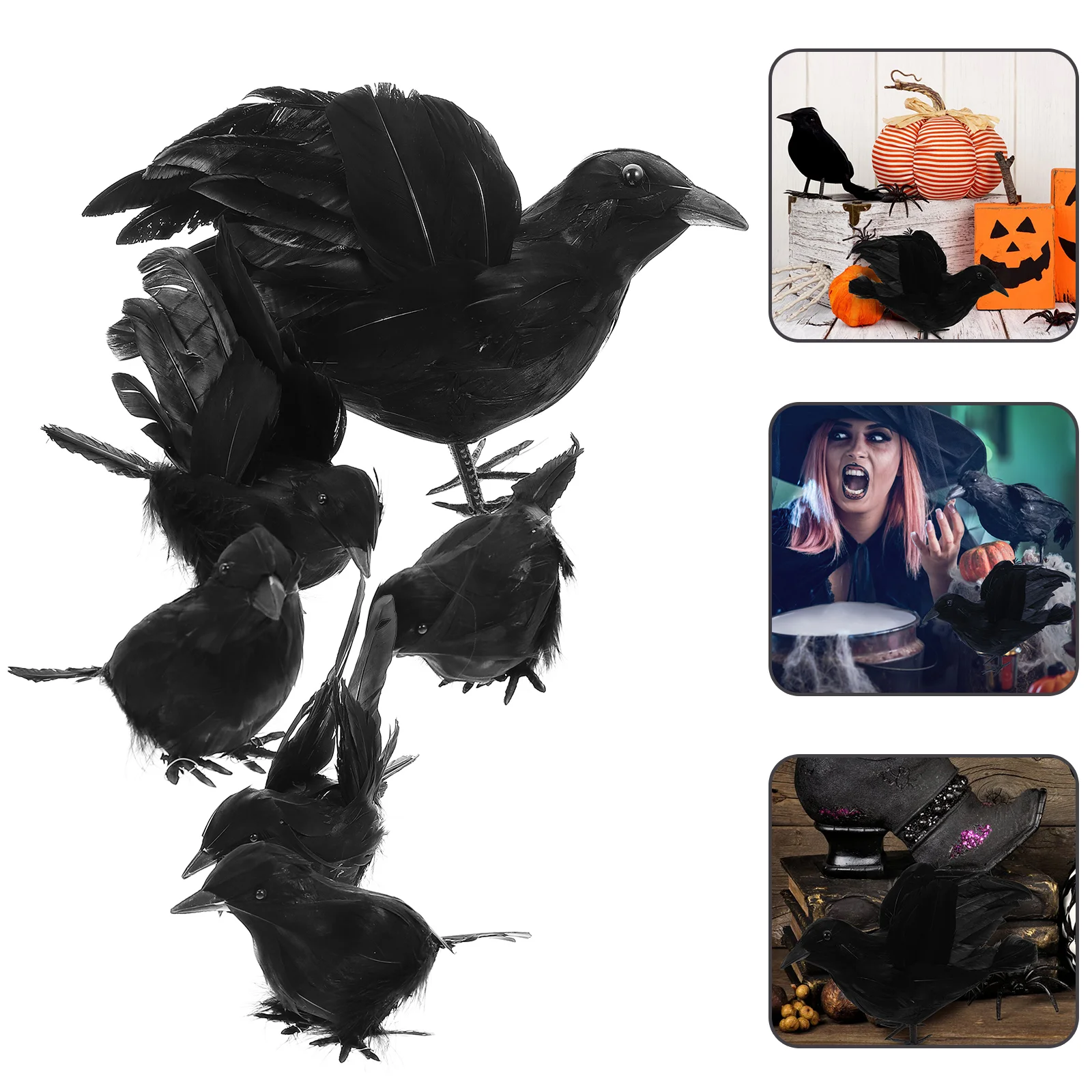 

Crowblack Crows Realistic Feathered Ravens Bird Artificial Decorations Birds Figurine Decor Supplies Fake Party Prop Ornament