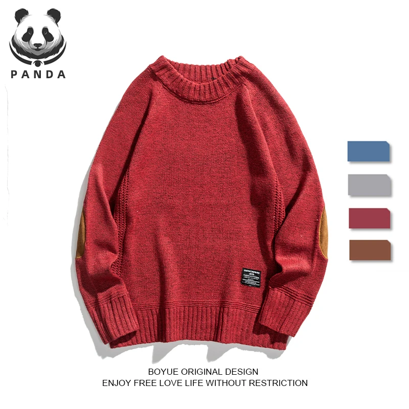 Autumn winter Men Pullover Sweater  New Fashion Casual Loose Thick O-Neck Wool Knitted Oversize Harajuku Streetwear Knitwear