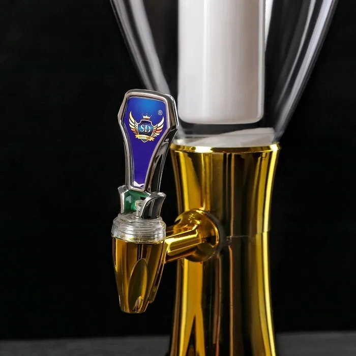 Башня пивная Gold 3 л колба с подсветкой цвет золотой |