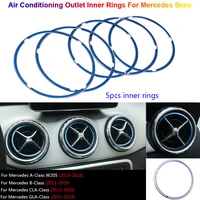 blue air outlet vents decoration rings ac conditioning frame trim cover stickers for mercedes benz a b cla gla class w176 w177