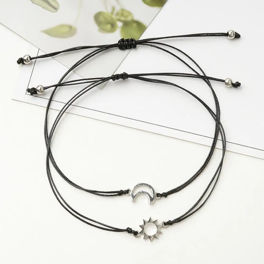 

2Pcs Unisex Moon Sun Style Adjustable Couple Bracelet Friend Gift Accessories