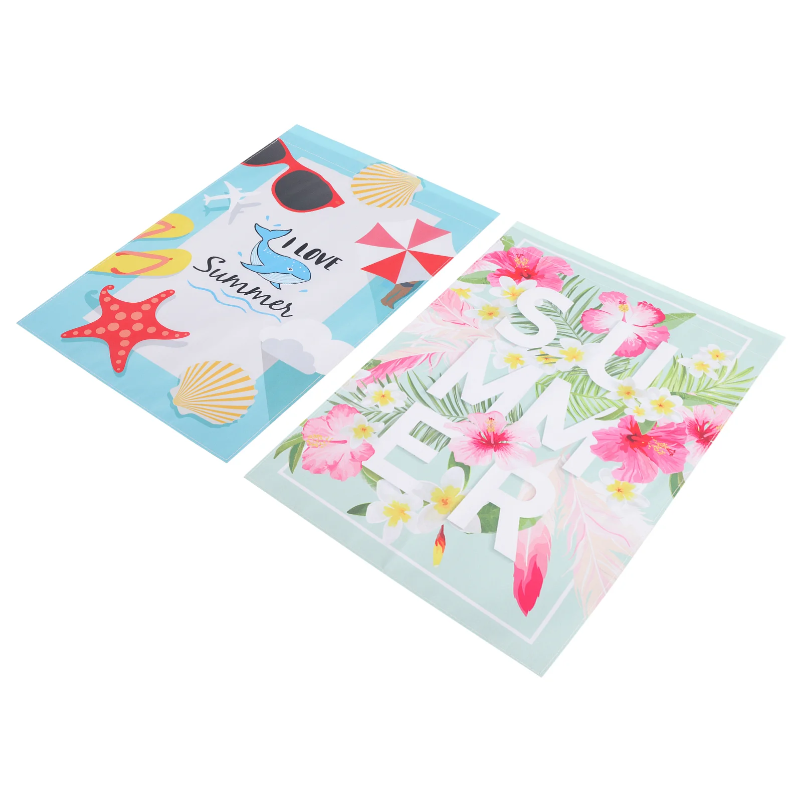 

2Pcs Summer Styled Garden Flags Garden Party Flag Ornaments Yard Decorations