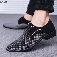 mens summer italian style versatile casual leather shoes pointed toe casual business mens shoes