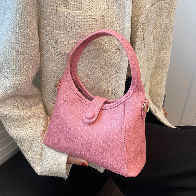 

2 Pieces 2022 Summer Fashion Small PU Leather Handbags and Purses Lady Brand Designer Simple Short Handle Crossbody Shoulder Bag