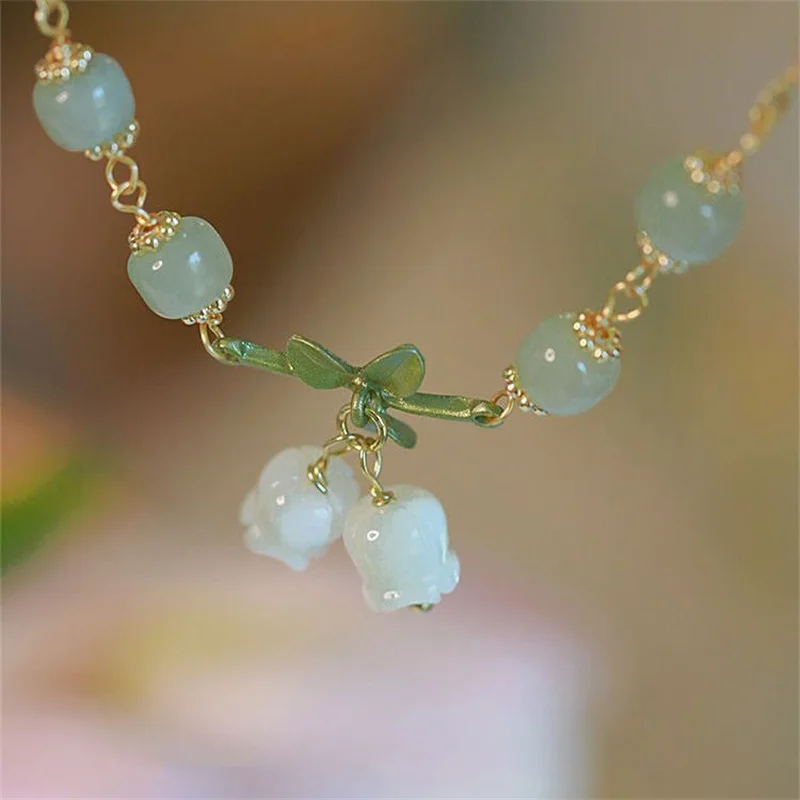 Новый браслет с изображением леса вишни старинная ветряная колокольчица Орхидея