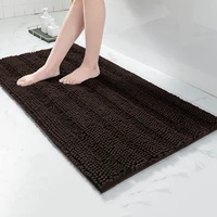 olanly chenille bathroom rug absorbent quick dry floor decoration shaggy shower pad soft plush carpet anti slip striped bath mat
