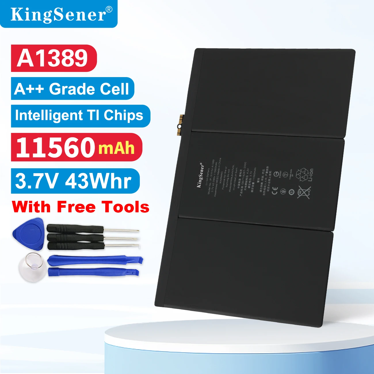 Аккумулятор Kingsener A1389 для планшета Apple iPad 3 и 4 A1403 A1416 A1430 A1458 A1459 A1460 7 в 11560 мАч 43Whr