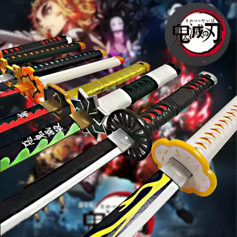 80cm Demon Slayer Sword Kimetsu No Yaiba Original Anime Katana Fans Cosplay Weapon Cosplay Sword Tanjiro Swords Decor Kids Gifts