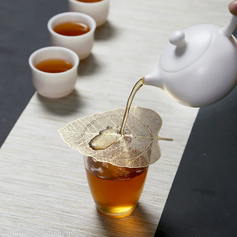 

Stainless Steel Tea Infuser Leave Shape Bodhi Tea Filter Kung Fu Tea Infusers Access Hollow Out The Leaves Strainer Drinkware