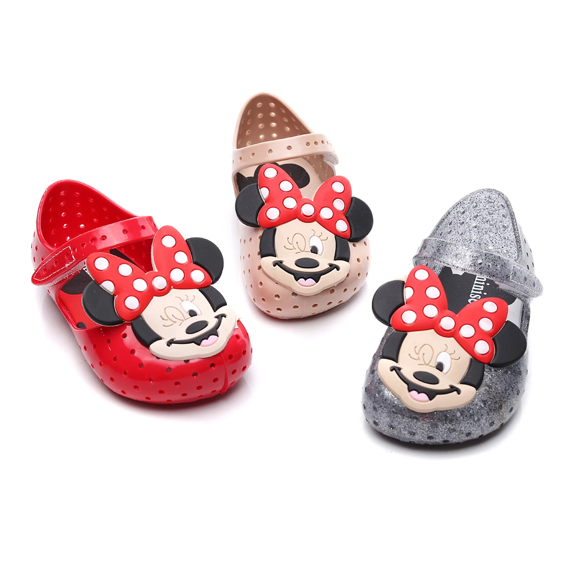 

Новинка, детская обувь Disney, туфли с отверстиями для девочек, детские сандалии с милыми мультяшными героями, пляжная обувь-желе