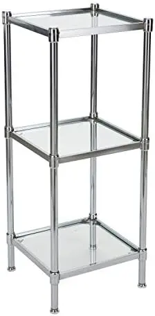 

Tier Tempered Glass Freestanding Bathroom Storage Tower 13.25 x 13.25 x 31 inches Hand towel holder Towel holder Bathroom towel