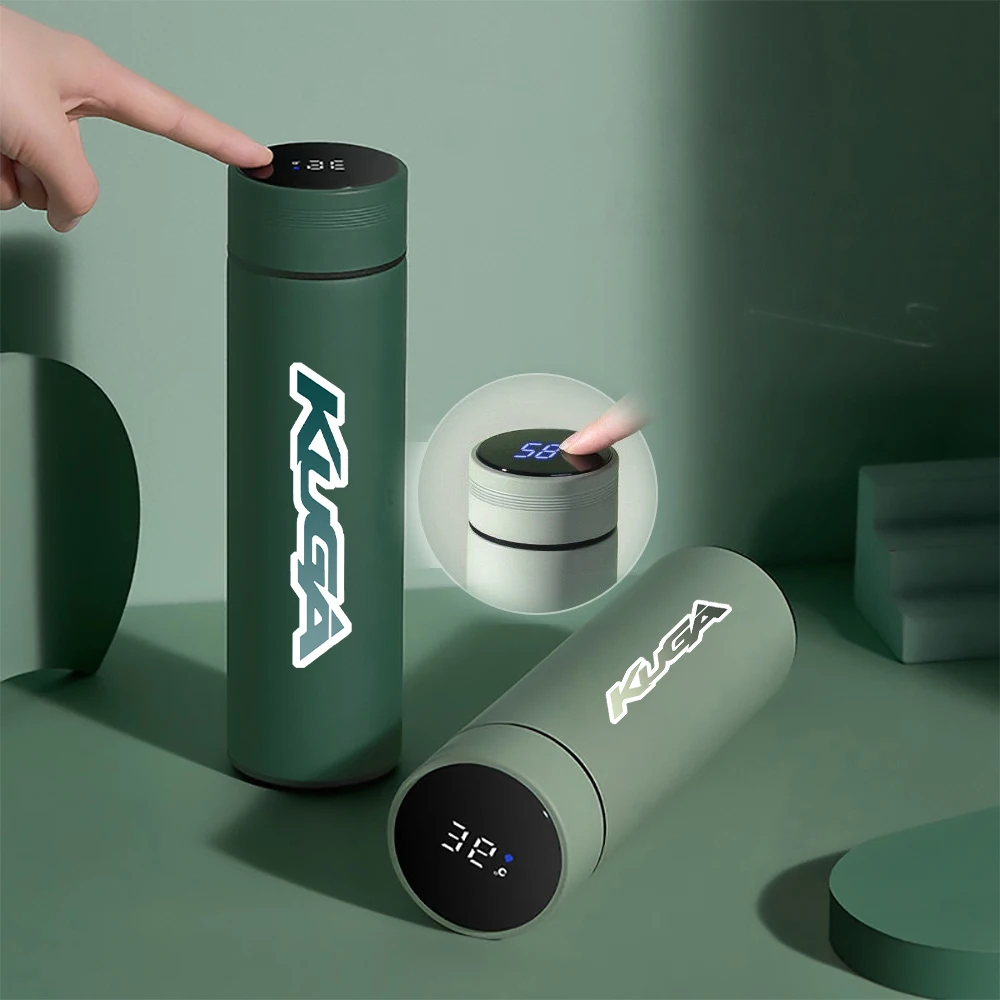 

For Ford Kuga 2 mk1 2008 ~ 2012 500ml UV printing Support custom frosted paint intelligent thermos cup For Ford Kuga 2017 2020