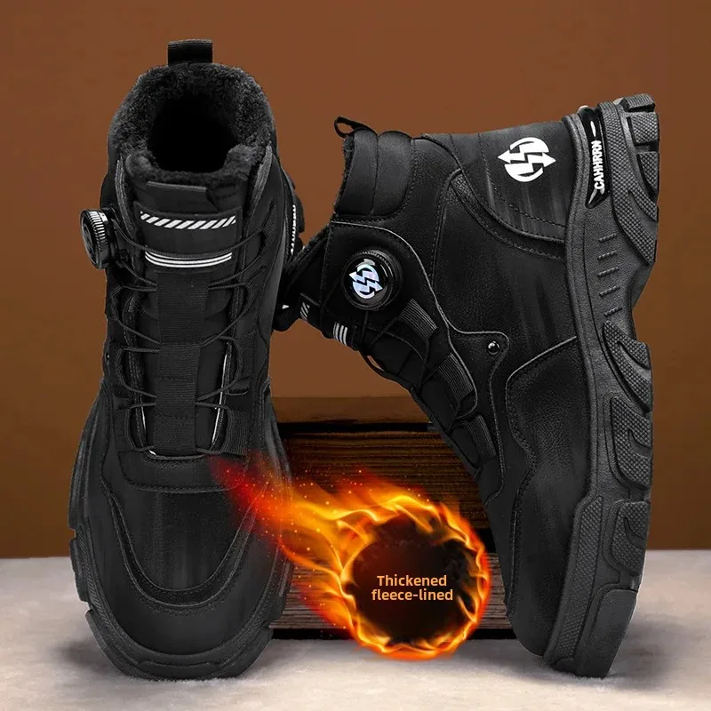 Мужские осенне-зимние новые туфли с высоким берцем универсальная повседневная