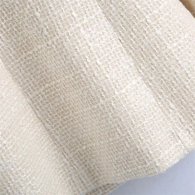 Retro Women Blazer    2023 Fashion With Contrast Piping Tweed Blazer Coat Vintage Long Sleeve Pockets Female Outerwear Chic Tops