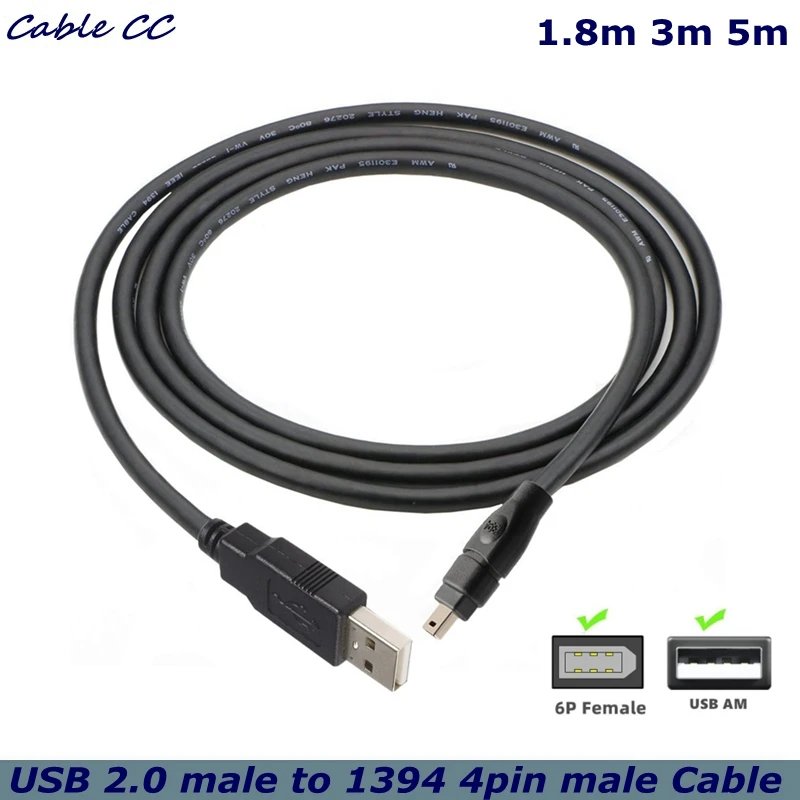 USB 2 0 штекер к Firewire IEEE 1394 4-контактный iLink адаптер кабель для Sony DCR-TRV75E DV 1 8 м/3 м/4 5 м