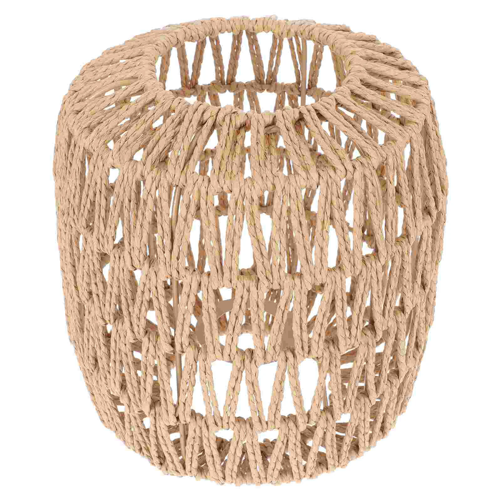 

Lampshade Decor Ceiling Hanging Cover Boho Chandelier Creative Rattan Woven Wood Table Simulated Paper Rope