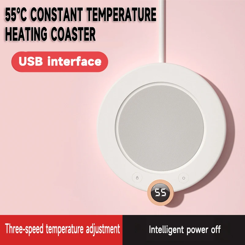 

Faster Warmer More Durable Heated Coasters for Home Office 20W Low Power Thermostatic Base 4H Auto Shut Off Cup Warmer Bast Gift