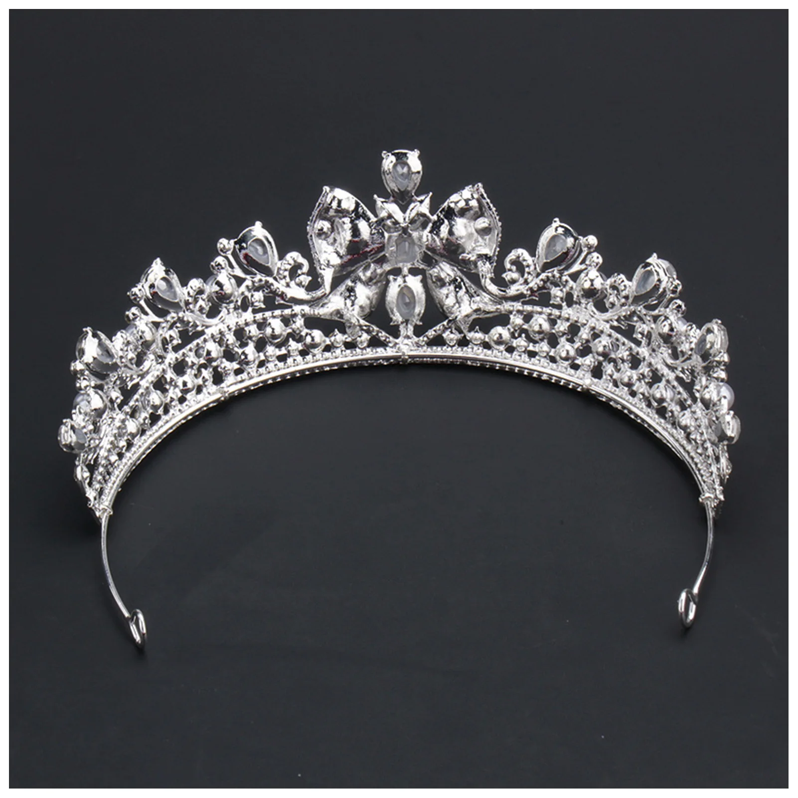 

Wedding Crystal Crown Tiara Sparkling Banquet Headdress with Pearls for Bridal Showers Baby Showers Maternity Shoots