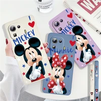 mickey minnie disney couple phone case for xiaomi mi poco x4 m4 f4 gt 12 11 11i 11t 10t 9 se ultra lite pro liquid left rope