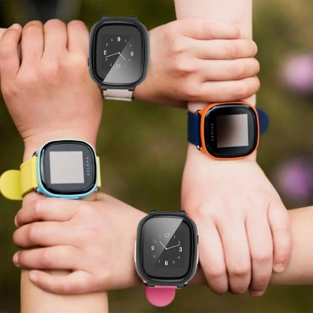 

Smartwatch Shell Full Screen Glass Protector Film Frame Case Compatible For Xplora X5 Play Children Watch