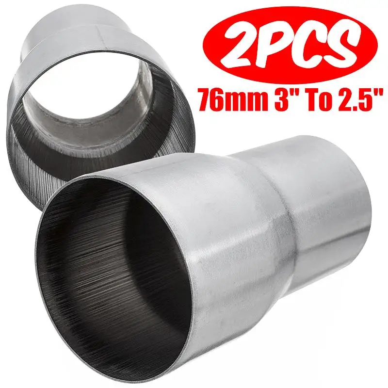 

2/4pcs 76mm-63mm Stainless Steel Exhaust Reducer Connector Pipe Exhaust Adapter Tube Car-styling Universal