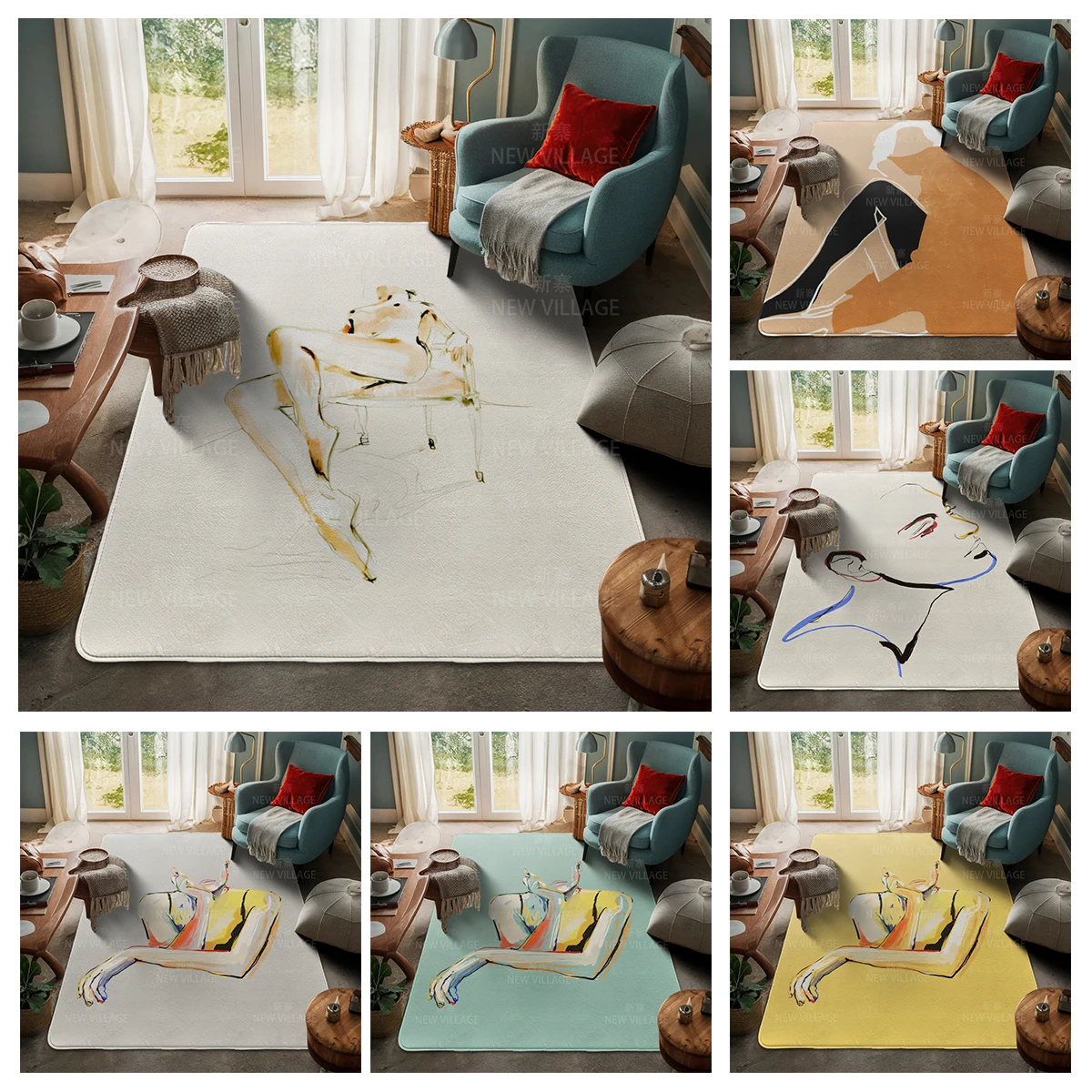 Напольные коврики для гостиной ковер семейной двери современный скандинавский