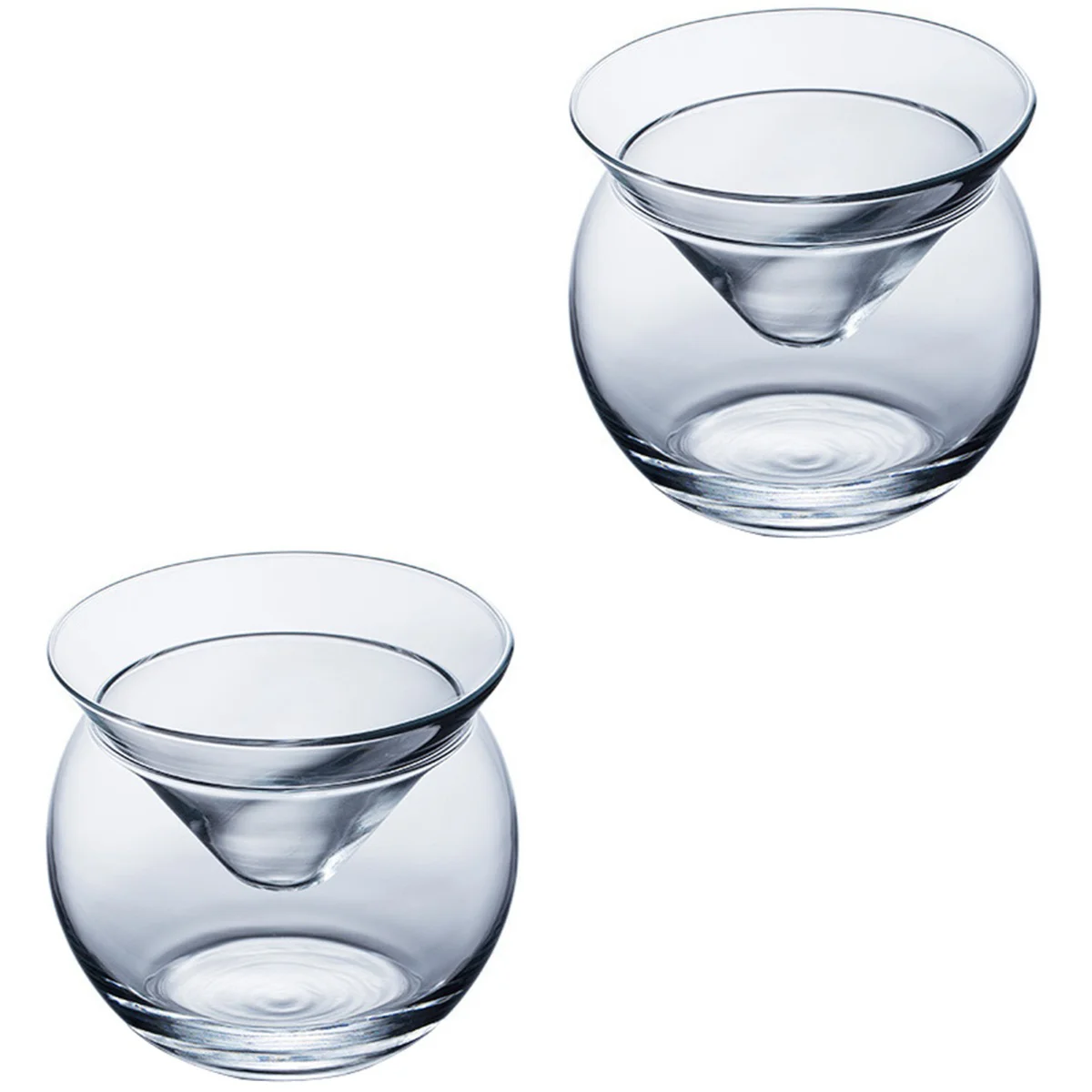 

Glasses Glass Cocktailmartini Cup Bowl Chiller Ice Stemlessred Barsalad Goblet Dips Woodshapenovelty Cereal Cold Mixing Caviar