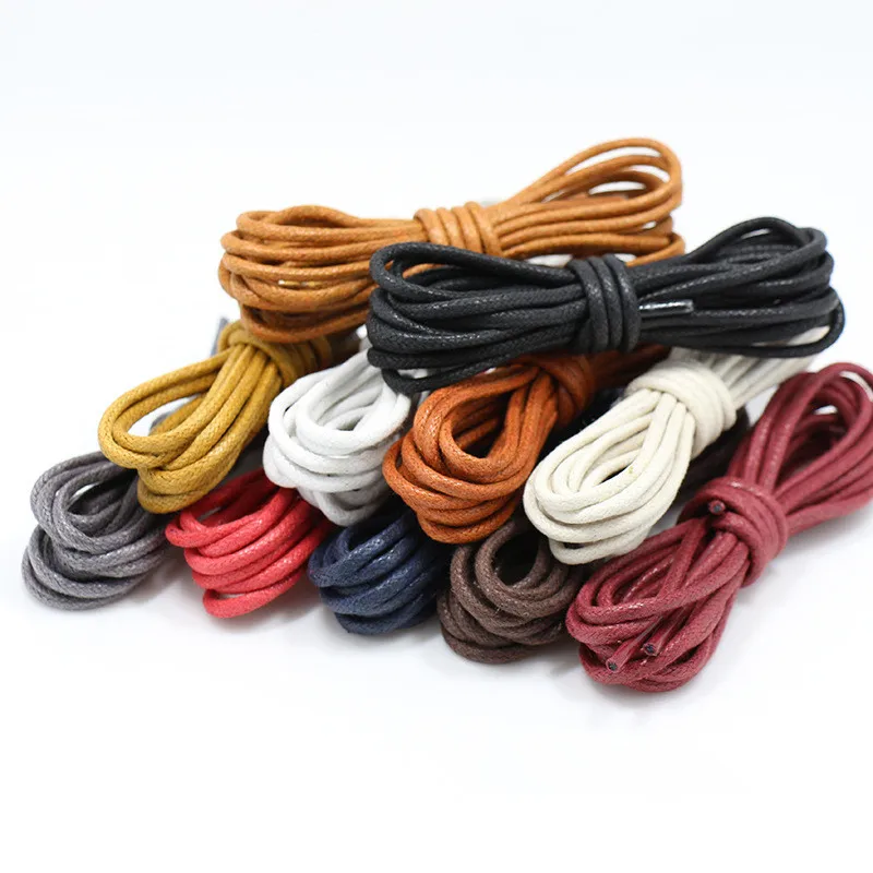 Men Shoelaces Waterproof Leather Boot Shoe Laces Round Shape
