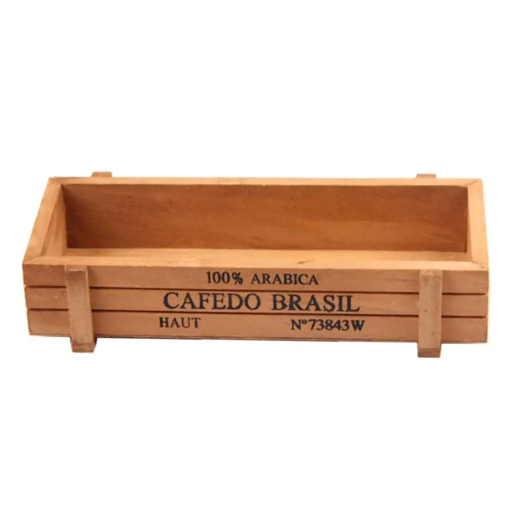 

1x Rectangle Wood Box Micro Landscape Flowerpot Model Scene Accessory Gift