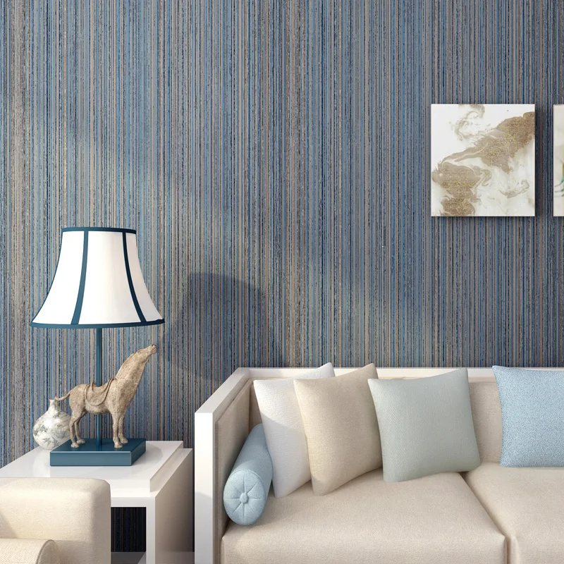 

Bedroom Modern Minimalist Light Luxury Living Room Solid Color Non-woven Wallpaper Vertical Pattern Home Bedroom Decoration ZS