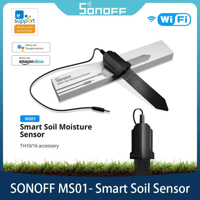 

MS01 Smart Soil Moisture Sensor IP55 Waterproof Smart Soil Hygrometer Detection Humidity Work with SONOFF TH Elite/TH16