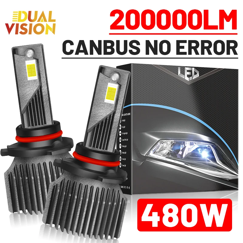 

200000LM H7 Led Headlights 480W Canbus No Error H4 H1 H11 H8 H9 9012 HIR2 9005 HB3 9006 HB4 CSP 6000K Car Lamp Auto Turbo Bulbs