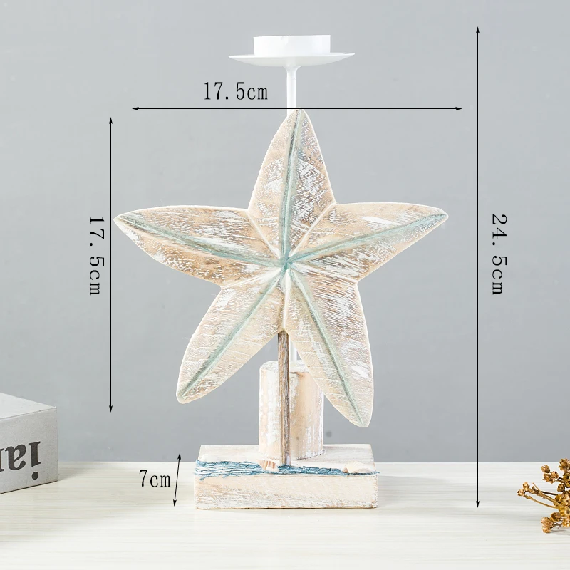 Подсвечник в средиземноморском стиле с рыбой деревянный подсвечник украшения