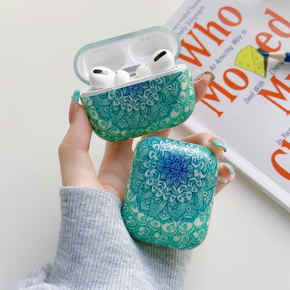 

Luxury Mandala Flower Pattern Earphone Case For AirPods 3 Cute Flowers Soft Protection Cover For AirPod 2 1 Pro Air Pods Cases