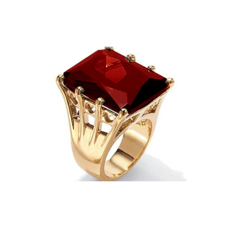 

Ladies Green Emerald Rings Romantic Classic Rings Valentine's Day Gifts Fashion Temperament Red Gems High Quality Jewelry