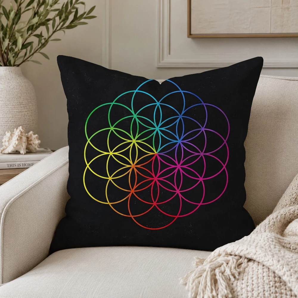 Фото Наволочка с изображением рок-группы C-Coldplay, плюшевая наволочка для украшения дома, чехол для подушки для дивана, кровати, кресла, гостиной. №2