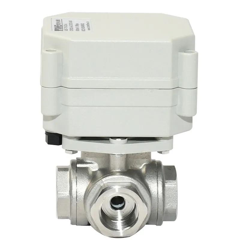 

DN10 3/8" 3-Way Horizontal T/L Bore DC5V/12V/24V Electric Stainless Steel Ball Valve